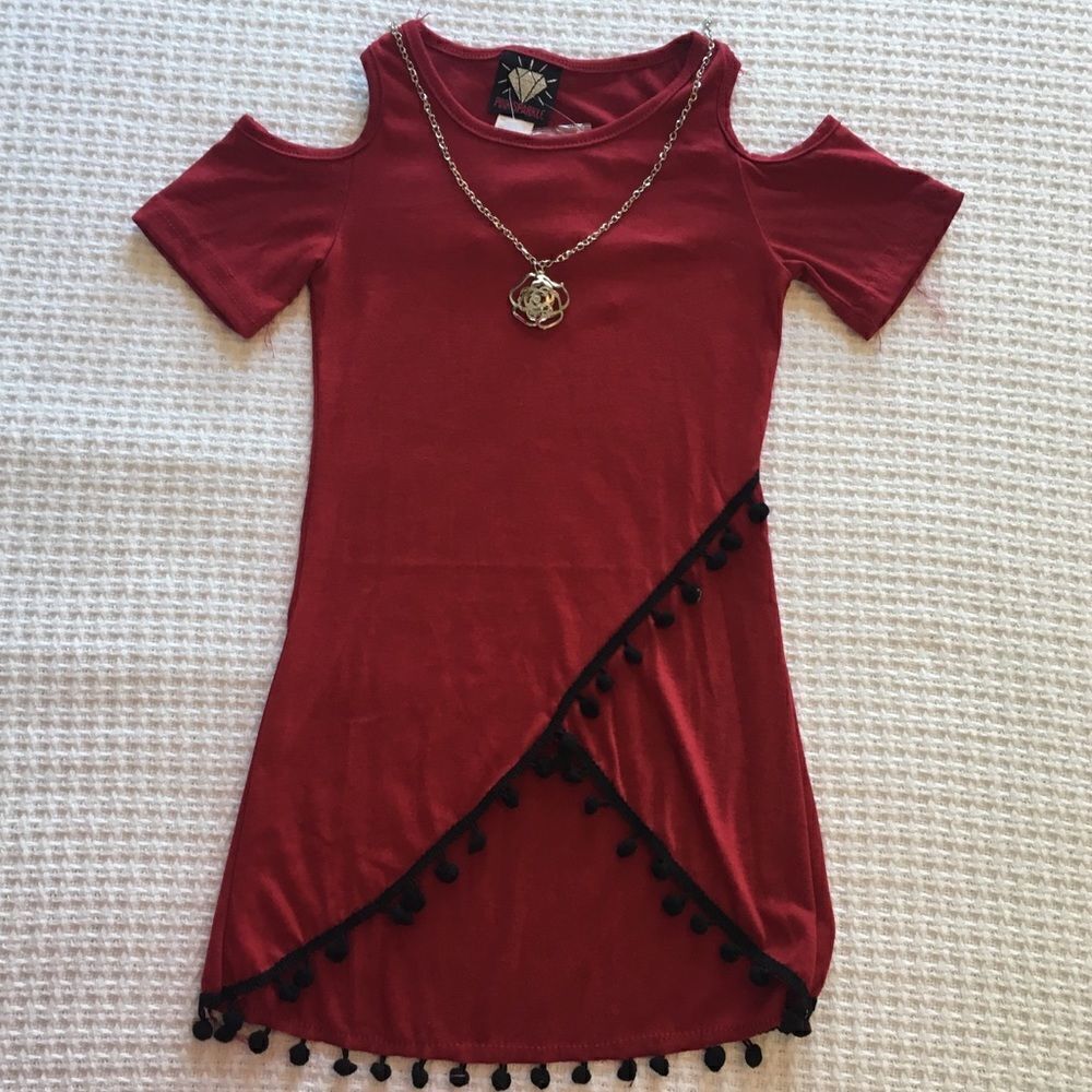 PINK SPARKLE TOP WITH NECKLACE Sz 4